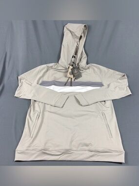 Swannies Golf Hoodie Journey Striped XL Tan Polyester Spandex NWT MSRP $119